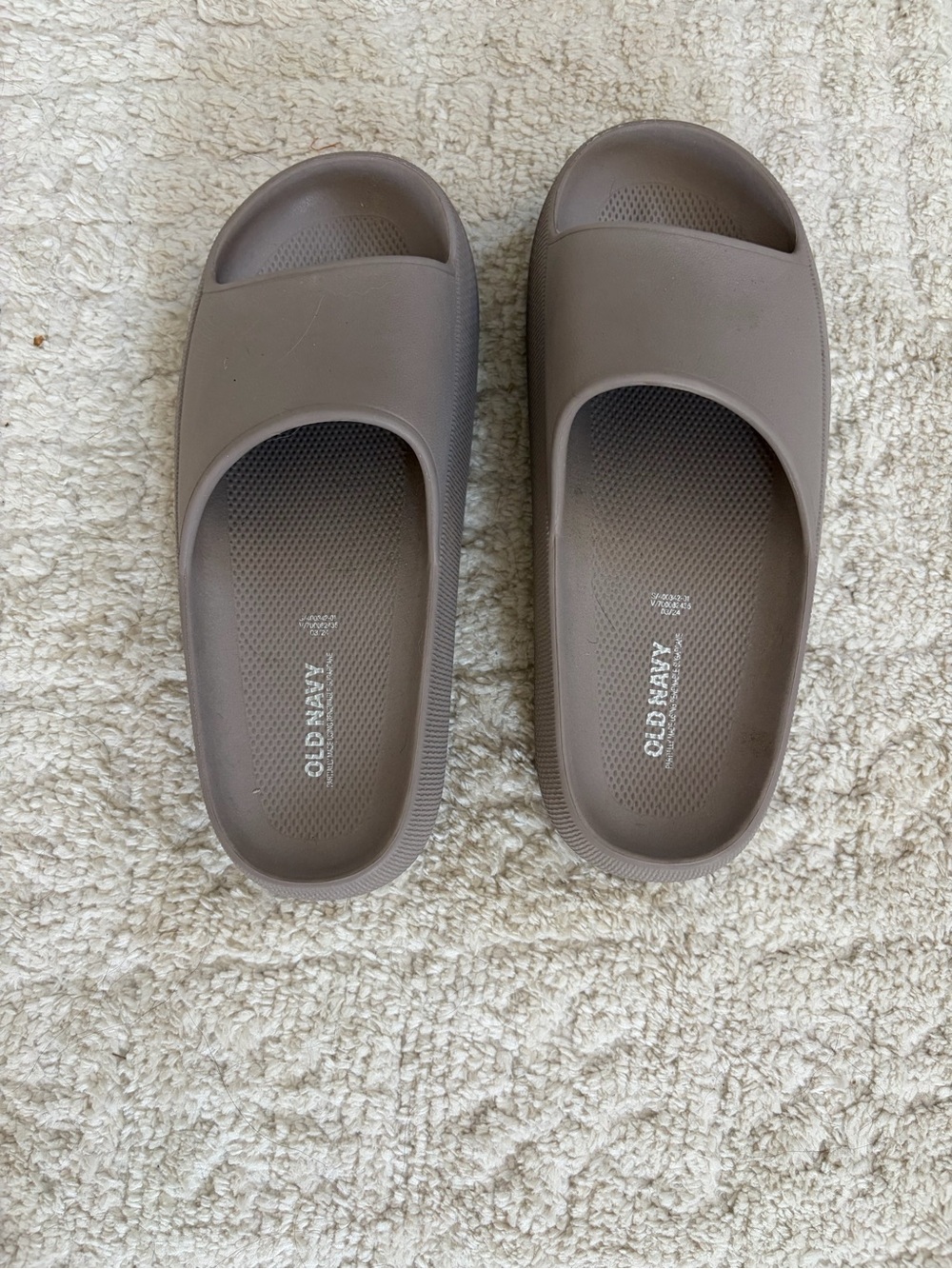 Old Navy Women's Taupe-Brown Slip-On Slide Sandals-NEVER WORN